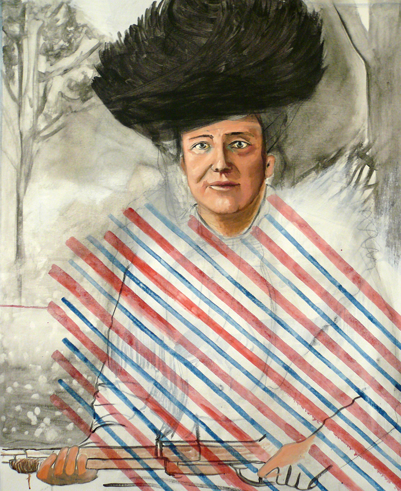 portrait of edith roosevelt in teddy roosevelt's buckskin costume